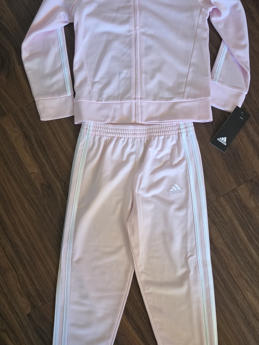 adidas Kids Light Pink Track Jacket and Pants Set